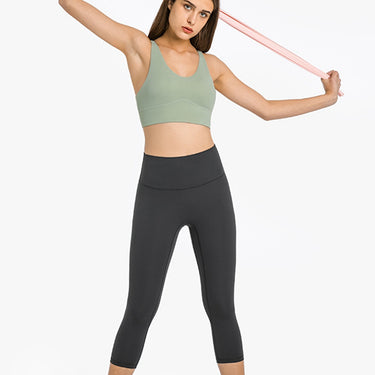 Fashion Collection Crisscross Scoop Neck Sports Bra - LXM Fashion 