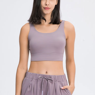 Scoop Neck and Back Sports Bra - LXM Fashion 