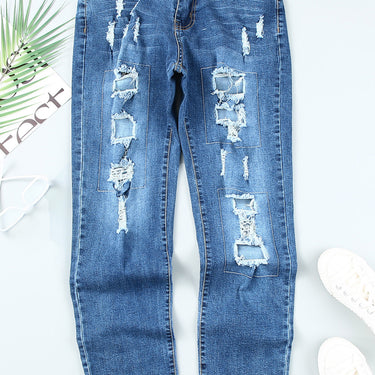It's All So Simple Distressed Straight Leg Jeans - LXM Fashion 