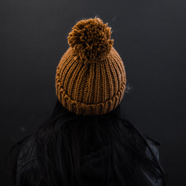 Justin Taylor Faux Fur Pompom Ribbed Beanie - LXM Fashion 