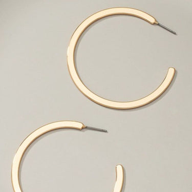 LA3accessories Timeless Treasure Flat Metal Hoop Earrings - LXM Fashion 