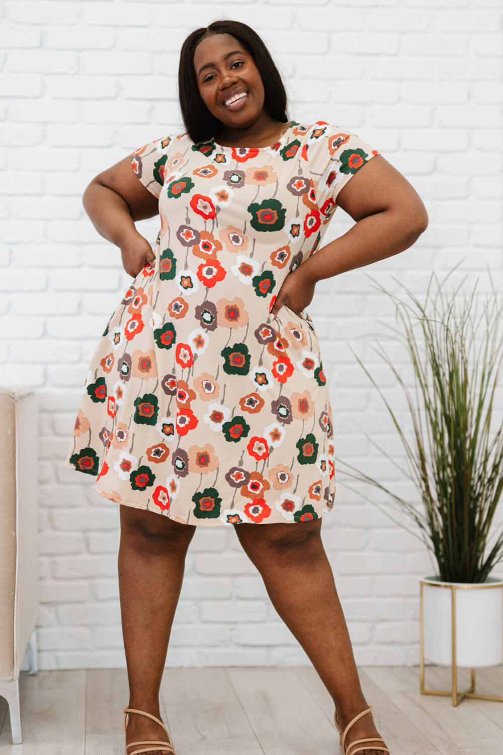 P & Rose Full Size Flower Market Floral Dress with Pockets - LXM Fashion 