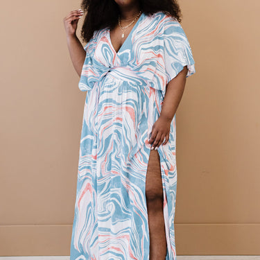 ODDI Down to Earth Marbled Midi Dress - LXM Fashion 