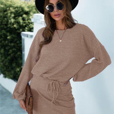 Cut Out Back Knot Waist Dress - LXM Fashion 