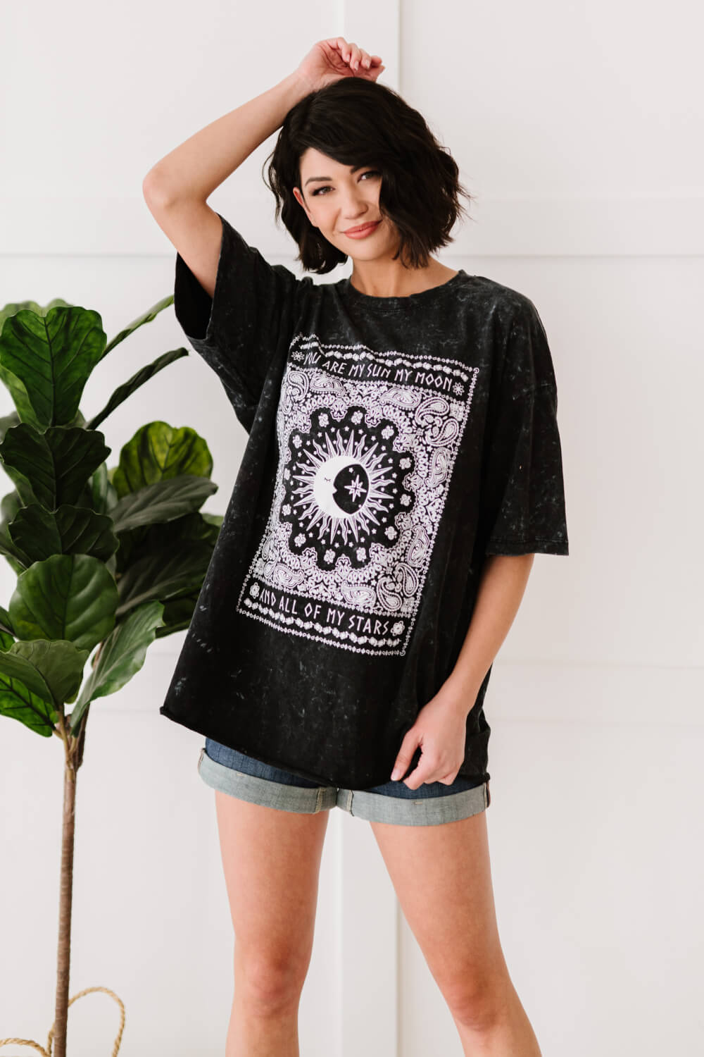 Organic Generation Sun, Moon, and Stars Graphic Tee Shirt