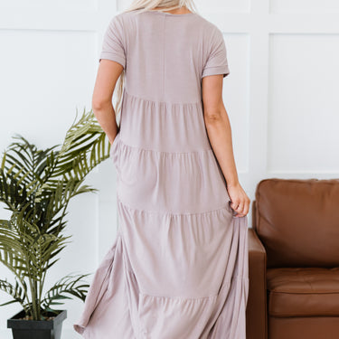 Zenana Let's Go Girl Full Size Run Tiered Maxi Dress in Ash Mocha - LXM Fashion 