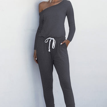 One Shoulder Tied Jumpsuit - LXM Fashion 