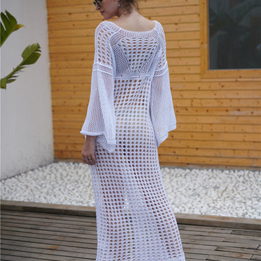 Drawstring Front Slit Cover Up Dress - LXM Fashion 