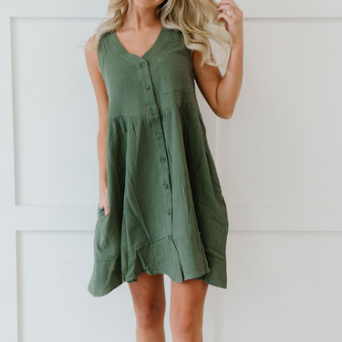 Cotton Bleu Farmers' Market Full Size Run Button-Up Sleeveless Dress - LXM Fashion 