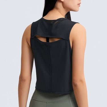 Cut Out Back Cropped Active Tank - LXM Fashion 