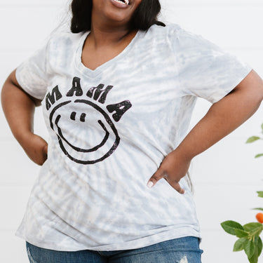 Sew In Love MAMA Smile Graphic Full Size Tie-Dye Tee Shirt - LXM Fashion 
