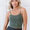 Zenana Got Your Back Acid Wash Ribbed Cropped Cami - LXM Fashion 