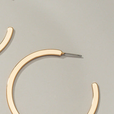 LA3accessories Timeless Treasure Flat Metal Hoop Earrings - LXM Fashion 