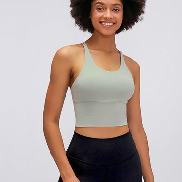 Fashion Collection Criss Cross Back Sports Bra Top - LXM Fashion 