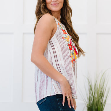 Andree by Unit Serenade Me Full Size Embroidered Sleeveless Blouse - LXM Fashion 