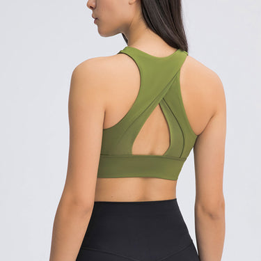 Cut Out High Neck Sports Bra - LXM Fashion 