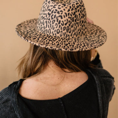 Justin Taylor Leopard Red Brim Fedora - LXM Fashion 