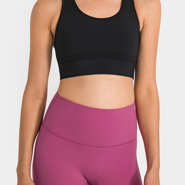 Cutout Racer Back Sports Bra - LXM Fashion 