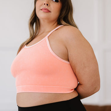 Zenana On the Move Full Size Scoop Neck Cropped Cami in Neon Coral - LXM Fashion 