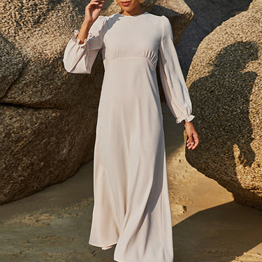 Fashion Collection Puff Sleeve Flounce Dress - LXM Fashion 