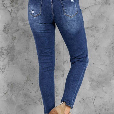 Patchwork Skinny Jeans with Pockets - LXM Fashion 