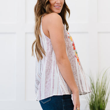 Andree by Unit Serenade Me Full Size Embroidered Sleeveless Blouse - LXM Fashion 