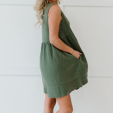 Cotton Bleu Farmers' Market Full Size Run Button-Up Sleeveless Dress - LXM Fashion 