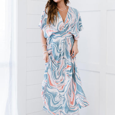 ODDI Down to Earth Marbled Midi Dress - LXM Fashion 