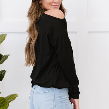 White Birch Full Size Comfort like Crazy Cold-Shoulder Top - LXM Fashion 