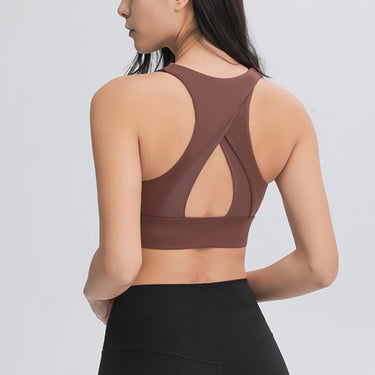 Cut Out High Neck Sports Bra - LXM Fashion 