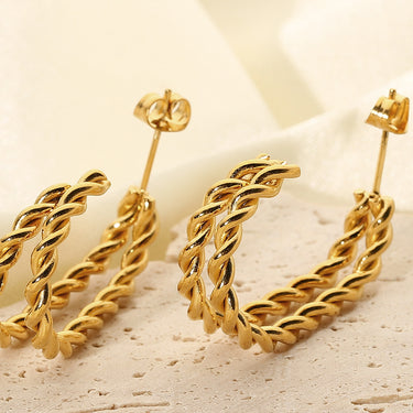 Twisted Rope Hoop Earrings - LXM Fashion 