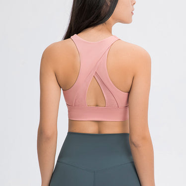 Cut Out High Neck Sports Bra - LXM Fashion 