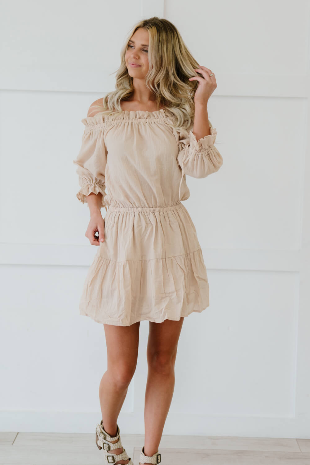 Ninexis Sunny Days Full Size Run Off-Shoulder Dress - LXM Fashion 