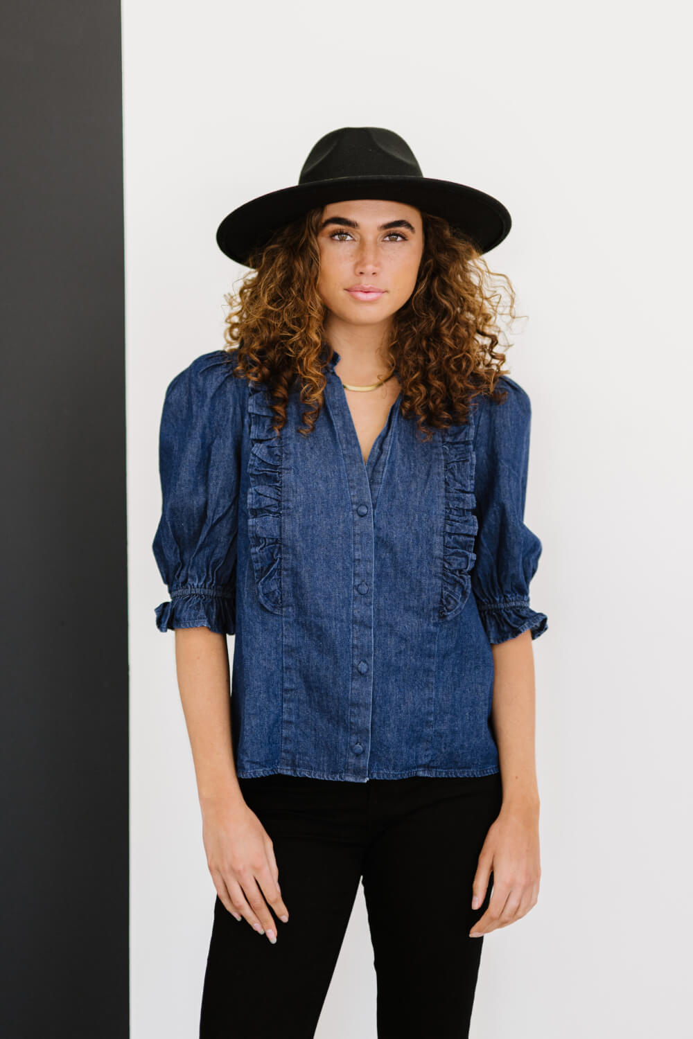 Sweet Generis Be True Denim Top - LXM Fashion 