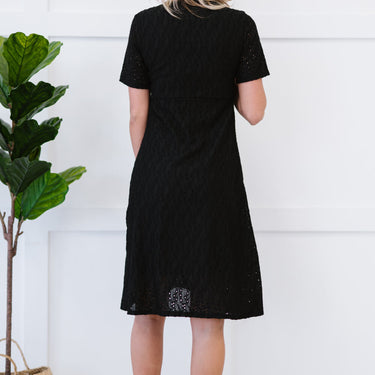 P & Rose Full Size Majestically Yours Eyelet Square Neck Dress - LXM Fashion 