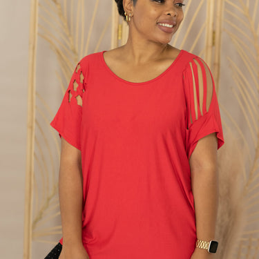 e. Luna Brave and Free Full Size Star Laser Cut Top - LXM Fashion 
