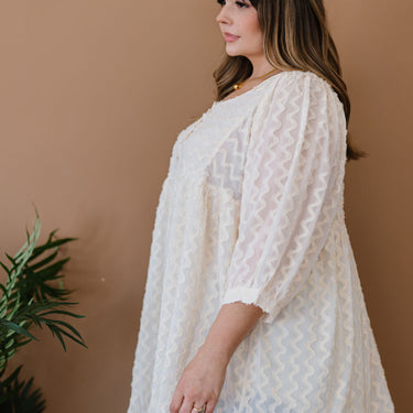 Davi & Dani Wave Hello Textured Babydoll Blouse - LXM Fashion 