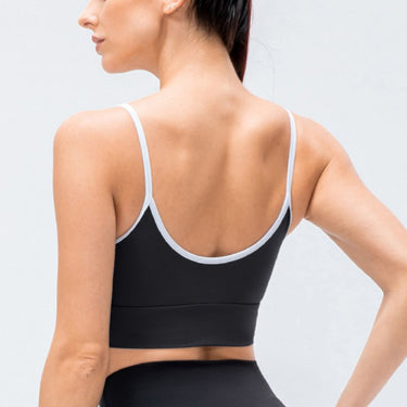 Contrast Crisscross Strap Sports Bra - LXM Fashion 