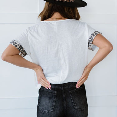 BiBi Cityscape Leopard Color Block Tee - LXM Fashion 