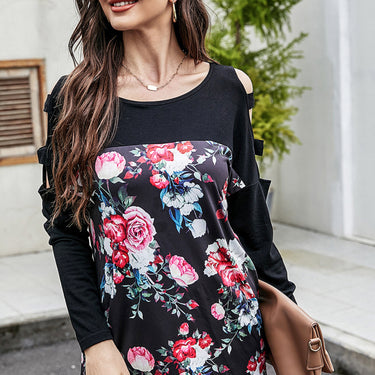 Floral Print Cut Out Top - LXM Fashion 