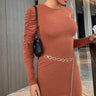 Glamaker Gathered Sleeve Mini Dress - LXM Fashion 