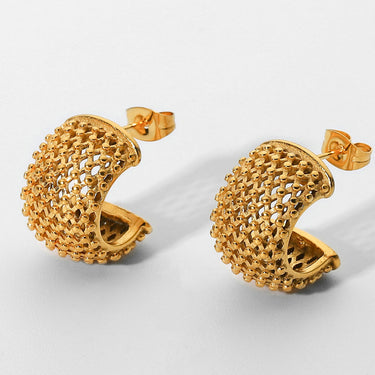 Mesh Half Hoop Earrings - LXM Fashion 