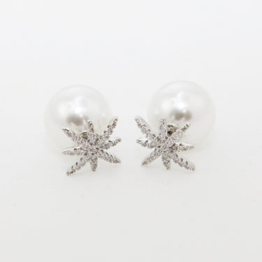 Imitation Pearl Star Stud Earrings - LXM Fashion 