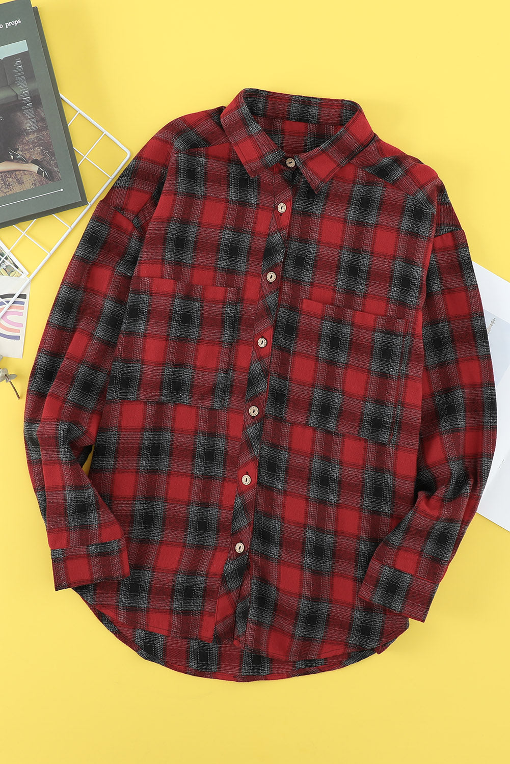 Oversized Plaid Button Down Flannel - LXM Fashion 