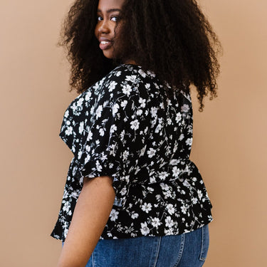 ODDI Garden Stroll Floral Peplum Blouse - LXM Fashion 