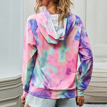 Drawstring Tie Dye  Hoodie - LXM Fashion 