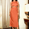 Cutout Round Neck Sleeveless Midi Dress - LXM Fashion 