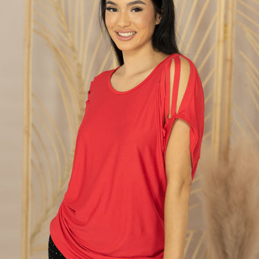 e. Luna Brave and Free Full Size Star Laser Cut Top - LXM Fashion 