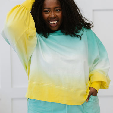 Zenana Hello Summer  Ombre Cropped Sweatshirt - LXM Fashion 