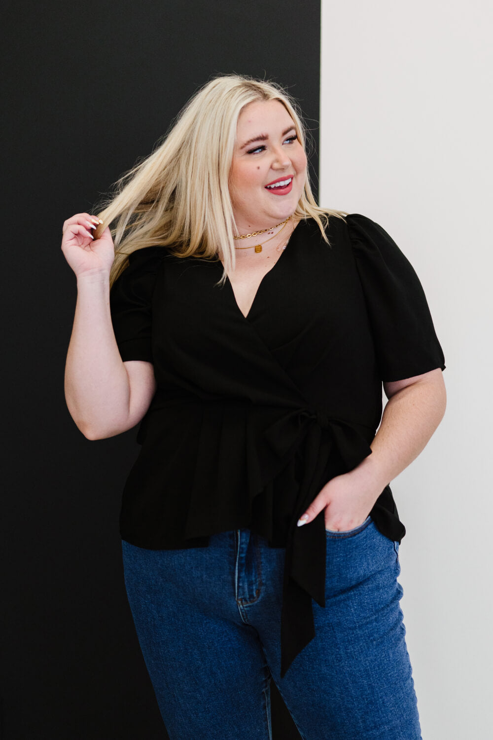 Andree by Unit Understated Elegance Faux Wrap Blouse - LXM Fashion 